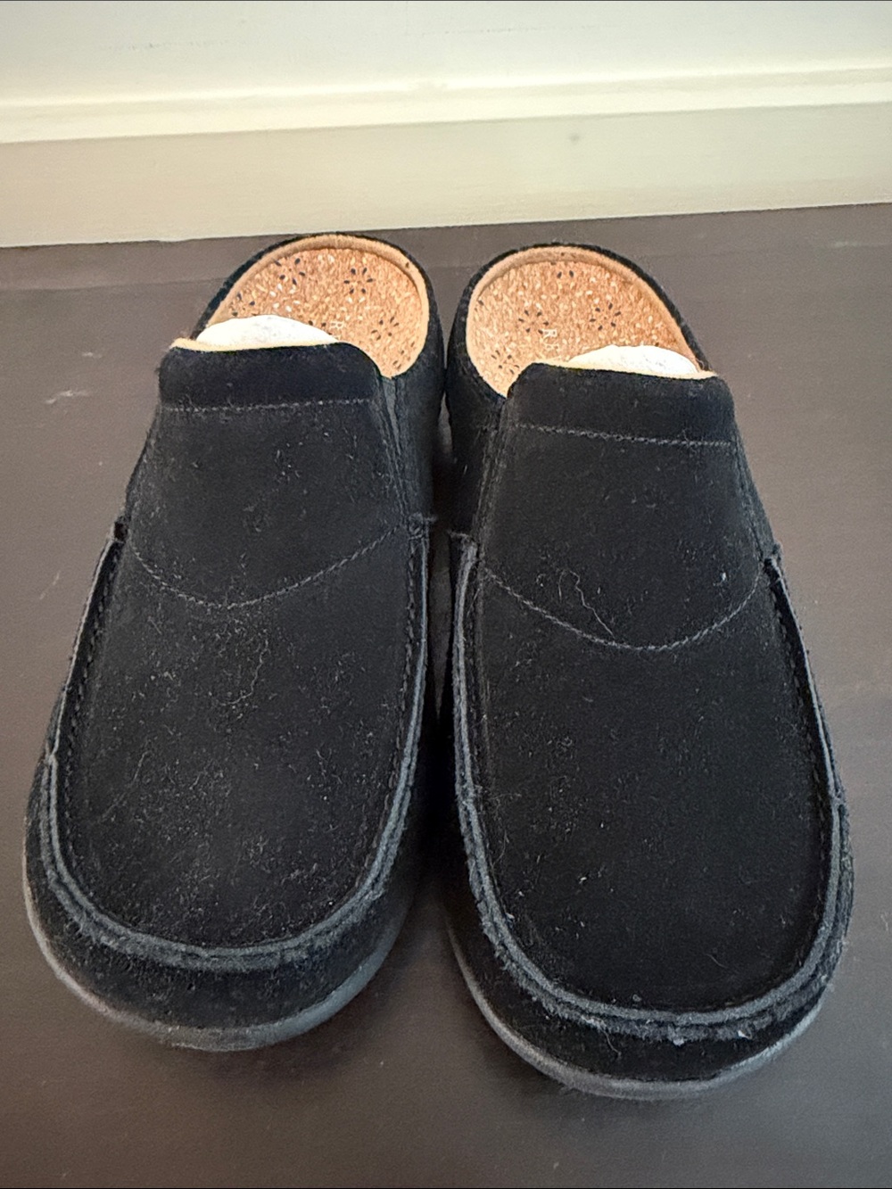 New Revitalign Orthotic Memory Foam Suede Mules size 7.5 Black